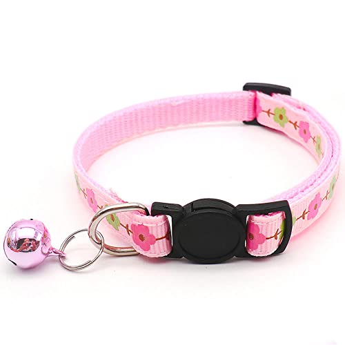 Verstellbares Katzenhalsband Schnalle Gürtel Haustierhalsband mit Glocke Hundedruckhalsband Haustierprodukte Geeignet für kleine Hunde Chihuahuas-Y von YVDY