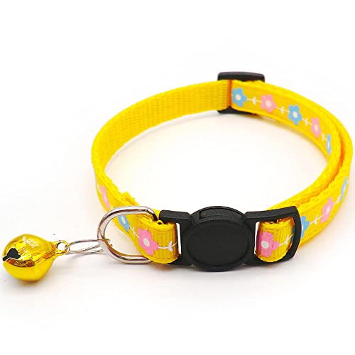 Verstellbares Katzenhalsband Schnalle Gürtel Haustierhalsband mit Glocke Hundehalsband Haustierprodukte Geeignet für kleine Hunde Chihuahuas-D von YVDY