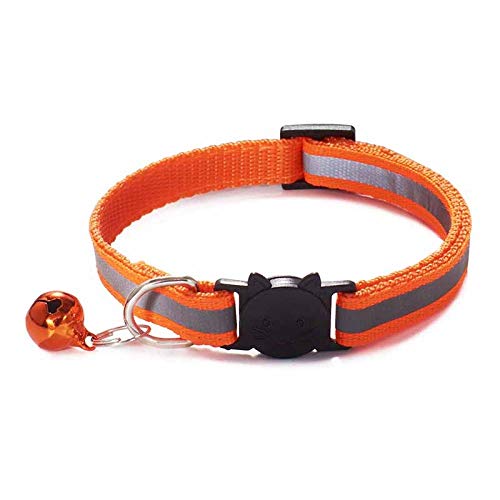 Verstellbares Nylon Katzensicherheitshalsband Katzenhalsband mit Glocke Katzenhalskette Reflektierendes Katzenhalsband geeignet für Haustier Katzenzubehör-Y von YVDY