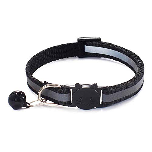 Verstellbares Nylon Katzensicherheitshalsband Katzenhalsband mit Glocke Katzenhalskette Reflektierendes Katzenhalsband passend für Haustier Katzenzubehör-P von YVDY