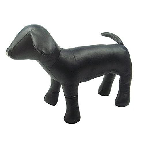 YVDY 1 STÜCKE Haustier Tier Shop Display Modell Hundeform PU-Leder Hundemodell stehende Haltung Hundemodell Spielzeug Haustierspielzeug Zoohandlung liefert,Schwarz,L von YVDY