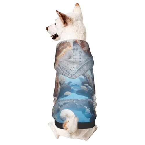 Hunde-Kapuzenpullover für Herbst und Winter, gemütliche Haustierkleidung für Outdoor-Aktivitäten, Shell World, Batikdruck, Haustiere tragen Hoodies von YVNKHKU