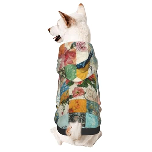 Hunde-Kapuzenpullover für Herbst und Winter, gemütliche Haustierkleidung für Outdoor-Aktivitäten, aufregende Vogelaugen-Panoramablick, Batikdruck, Haustier-Kapuzenpullover von YVNKHKU