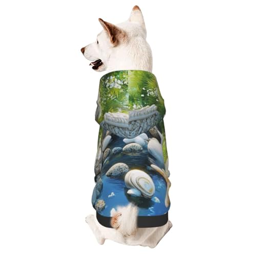 Hunde-Kapuzenpullover für Herbst und Winter, gemütliche Haustierkleidung für Outdoor-Aktivitäten, die Kirche in Fantasie, Batikdruck, Haustiere tragen Hoodies von YVNKHKU