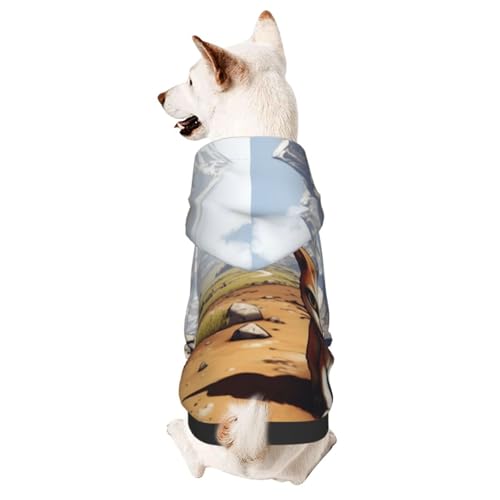 Hunde-Kapuzenpullover für Herbst und Winter, gemütliche Haustierkleidung für Outdoor-Aktivitäten, die süße Katze im Sonnenblumenfeld, Batikdruck, Haustier-Kapuzenpullover von YVNKHKU