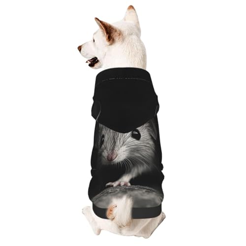 Hunde-Kapuzenpullover für Herbst und Winter, gemütliche Haustierkleidung für Outdoor-Aktivitäten, eine Maus in der Dunkelheit, Batikdruck, Haustiere tragen Hoodies von YVNKHKU