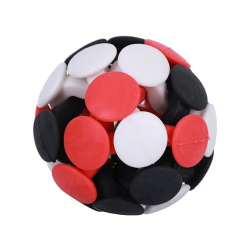 YWAFFC 2pcs Haustier Welpen Spielzeug Bunte Glocke Vokalisation Gummi Backenzahn Beißende Katze Interaktiver Spielzeugball 6,5 cm von YWAFFC