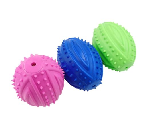 YWAFFC 3pcs Haustier Spielzeug Ball Rugby TPR Hund Vokalisation Gummiball Hundetraining Interaktives Spielzeug 9cm von YWAFFC