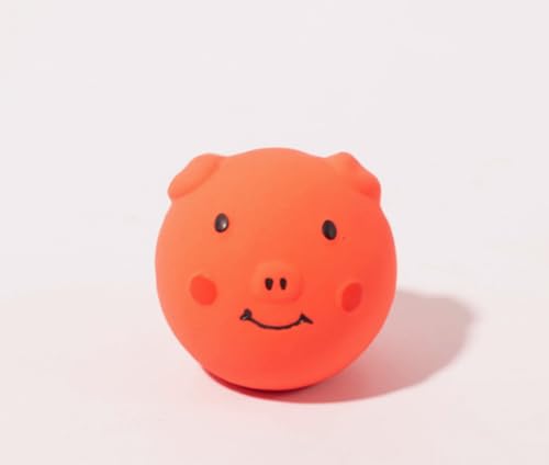 YWAFFC Haustier Spielzeugball Latex Vokalisierter Schweinekopfball Karikatur Smiley Schwein Hund Zähne Knirschen Zähne Reinigungsspielzeug 6cm von YWAFFC