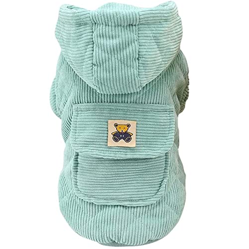 Haustier-Wintermantel mit Geschirr Hundekleidung Winter- Heimtiere Kleiner Hund Winterkleidung Kleidung Heimtierkleidung Hundepullover (Green, S) von YWBleked