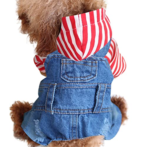 Hochzeitsabendkleid Tutu Rock Kleidung Mode Jean Atmungsaktives kühles Hemd für kleine Weste Katzen Hund Frühlingsjacke Hunde Haustierkleidung Süße Welpenkleidung Für Kleine Hundejungen (B, One Size) von YWBleked