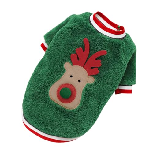 Hund Winterjacke Weihnachtskleidung Fleece Hund Katze Koralle Haustierkleidung Kostüm zweibeinige kämpfende Haustierkleidung Hundepullover Kariert (Green, XS) von YWBleked