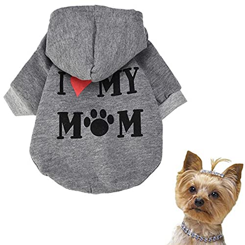 YWBleked Hunde Shirt Baumwolle Eine Baumwollmischung mit Kapuzenpulli auf dem Top Das tägliche Leben Kleiner Hund Hundepullover Für (Grey, XS) von YWBleked