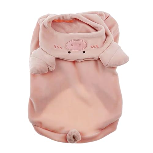 Hunde Shirt Sommer Warmes Fleece--Haustierkostüm, Weihnachts-Hundekostüm, Haustier-Hundekleidung, kleine mittelgroße Hunde- Katzenkleidung, Schweinemodellierung, Hundejacke Weihnachten (Pink, M) von YWBleked