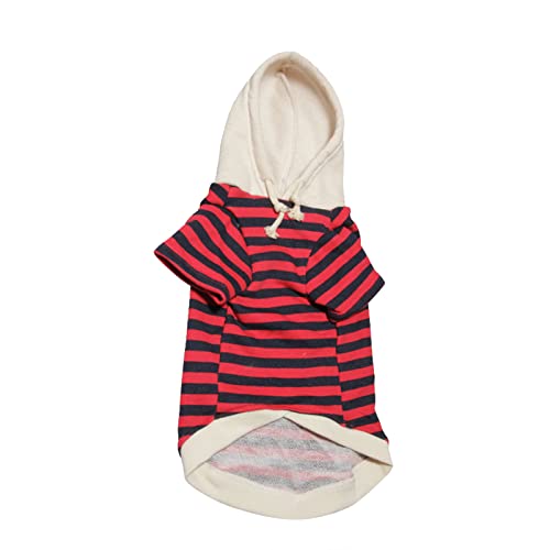 YWBleked Hunde-Shirts für kleine Hunde Pet Winter Hoodies Fleece Stripe Sweatshirt Haustier Katzen Hunde warm kleiden Heimtierbedarf Hundepulli Aus Socken (Red, L2) von YWBleked