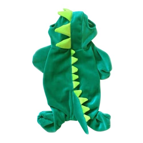 YWBleked Hundepullover Kleine Hunde Halloween-Hundekleidung, elastisches Dinosaurier-Kostüm, Kristall-Samt, lässige Kleidung für kleine mittelgroße Hunde Hundecape Kaufen (Green, XS) von YWBleked