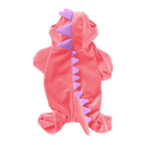 YWBleked Hundepullover Kleine Hunde Halloween-Hundekleidung, elastisches Dinosaurier-Kostüm, Kristall-Samt, lässige Kleidung für kleine mittelgroße Hunde Hundecape Kaufen (Pink, L) von YWBleked