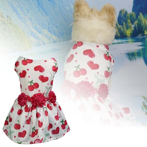 Hundeshirt für kleine Hunde Katzen Haustier-Hundekleidung Valentinstag Sommer süßes Kleid Haustierbedarf Hundekleid Valentinstag Haustierkleidung kleine und mittelgroße Hunde Hundemantel uziert (C, M) von YWBleked