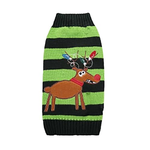 Hundeshirt für kleine Hunde Katzen Weihnachtsgestrickte Haustierkleidung für große Hunde Herbst- und Winterkollektion Warmer Regenmantel Hund (Green, XXL) von YWBleked