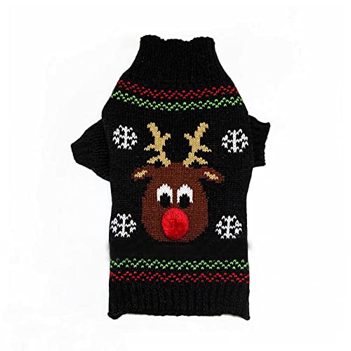 YWBleked Kleidung Haustier Mantel Kostüm Cool süß Das Rentier-Pullover, Kleidung, Haustier, Katze, Hund, Kostüm Pflege Zubehör (Black, XL) von YWBleked