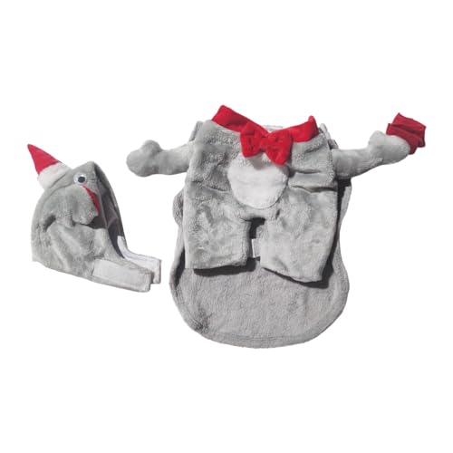 Sommer Hunded Shirts Haustier-Weihnachtsparodie-Änderungsoutfit, passendes seltsames Outfit, Haustierkleidung Winter Hundemantel Mit Geschirr (Grey, L) von YWBleked