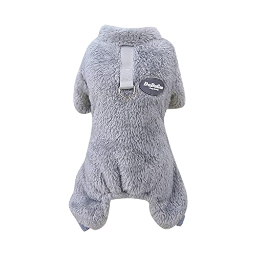 Wintermantel Katze Einfarbig Winter Haustierkleidung Haustierkleidung Niedliche Haustierbedarf Geschirr Über Hundemantel (Grey, M) von YWBleked