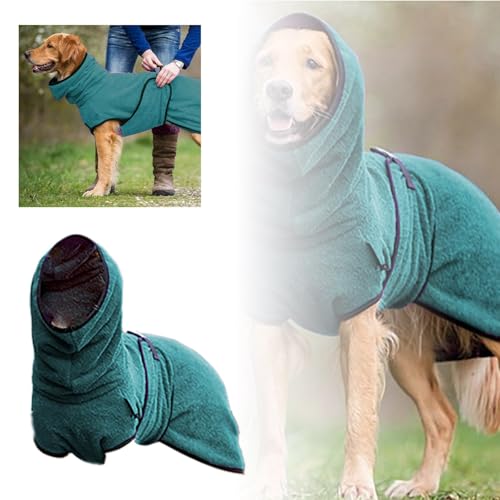 YWBleked Haustier Wintermantel mit Geschirr Hundekleidung aus Samt, Dicke, warme Kleidung für Hunde Herbst und Winter Hundepulli Strick (Blau, 5XL) von YWBleked