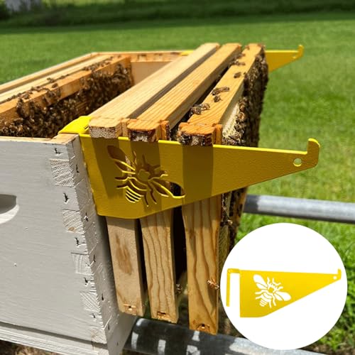 Bienen ZubehöR Halterung für die Inspektion von Bienenstöcken, Halterung für Bienenstockrahmen, Edelstahl, Ständer für Bienenstockrahmen, Boxen und Rahmen-Set, Imkereibedarf (Yellow, 21.5X13.5CM) von YWJewly