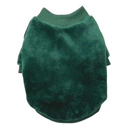 Fleece Pullover Hund - Winter-Haustierkleidung, warme Hundekleidung, Kurze Plüsch-weiche Bequeme Kleidung für kleine Hunde (Green-b, M) von YWJewly