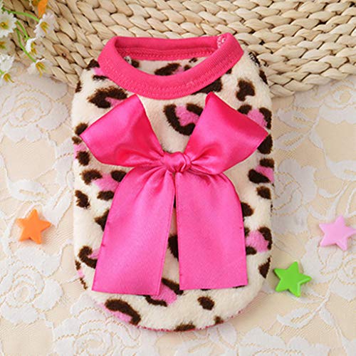 Fleecepullover Hund Leopard Clothing Pet Festive Fleece Coral Dog Weste Cat and Winter Pet Kleidung (M) von YWJewly