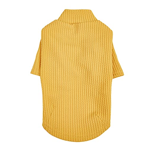 Hunde Kleidung für Kleine Hunde Farbe Kleidung zweibeinige atmungsaktive Katzen High-Neck Pure Hunde- Tierkleidung (Yellow-C, M) von YWJewly