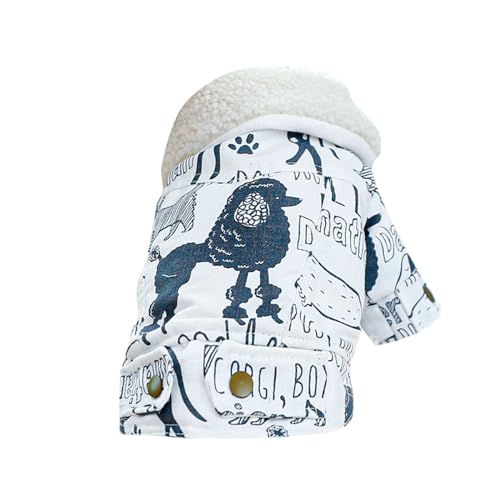 Hunde Pullover Kleine Hund Haustierkleidung Winter Produkte mit dickem Woll-Jeansmantel, Hunde- Katzenkleidung, halbwarmer Baumwollmantel (E-4, M) von YWJewly