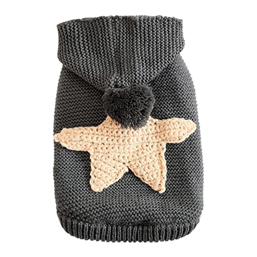 YWJewly Hundemantel für Kleine Hunde Winter Winter Warme Hundekleidung Welpenjacke Mantel Kleine Mittelgroße Hunde Kapuzenstrickpullover Haustierkleidung (2-Beige, M) von YWJewly