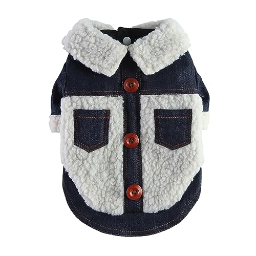 Hundepullover Französische Bulldogge Set Winter Baumwolle Gepolsterte Hundekleidung Brust Zurück Reißverschluss Jacke Haustier Kleidung Brust Zurück Traktion Set (A-J, XXL) von YWJewly