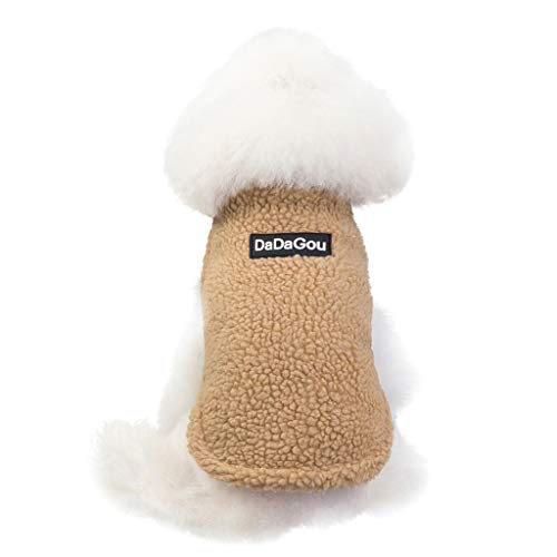 Hundepullover Grosse Hunde Teddy Haustier-Kaschmir-Pullover - Wintermode halten warme Katze-Hunde-Kleidung (Khaki #2, M) von YWJewly