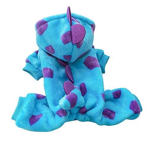 Hundepullover Grosse Hunde Teddy Weiche Samt-Hundekleidung, Winter-Hunde-Hoodie, niedliches Haustier-Kostüm, Hundekostüm für kleine Hundewelpen (Blue-b, XL) von YWJewly