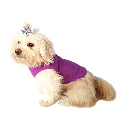 Hundepullover Mops Winter Sweater Autumn Vlies Tierkleidung warm halten Weste Tierkleidung (4-Purple, L) von YWJewly