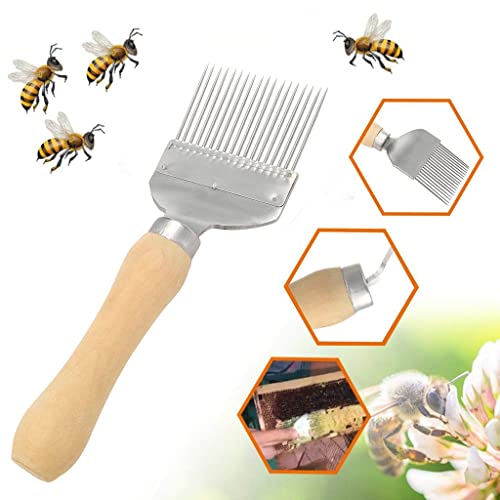 Imker ZubehöR Entfernen Sie die Imkerei Bienenkratzerwerkzeuggabel aus Stahl Bienenkratzerwerkzeuge aus rostfreiem Stahl Imkerei Liefert Feeder (Silver, One Size) von YWJewly