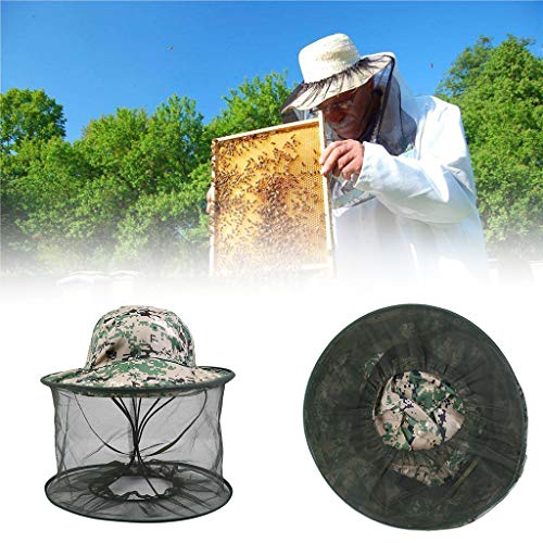 Imkerhandschuhe Cap Net Camouflage Sonnenschutzmütze Shawl Angeln Bienenschutz Bienenhüte Für Frauen (Camouflage, One Size) von YWJewly