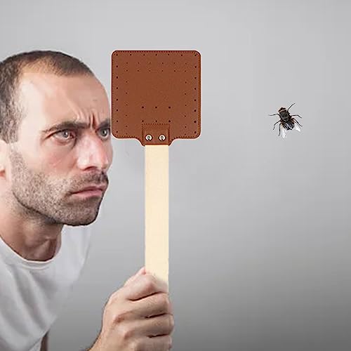 Insektenfalle Fliegenklatsche mit Holzgriff-Aufhängemöglichkeit, ideal für den Heimgebrauch (1 Stück) Mückenstecker Nachfüllpackung (A, One Size) von YWJewly