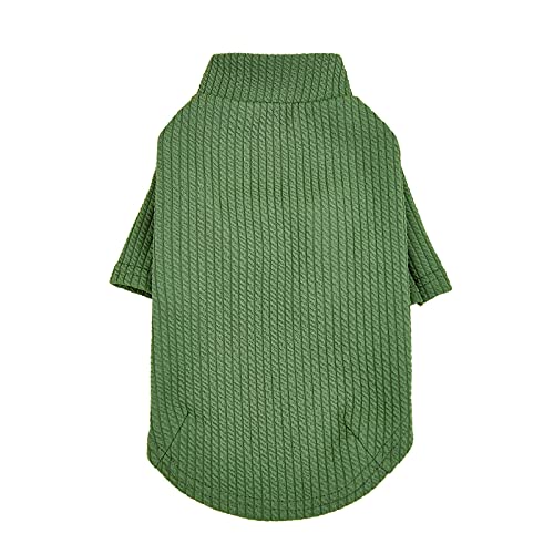 Sweater für Hunde Zweibeinige atmungsaktive Kleidung Color Dogs Pure Katzen High-Hals-Tierkleidung (b-Green, M) von YWJewly