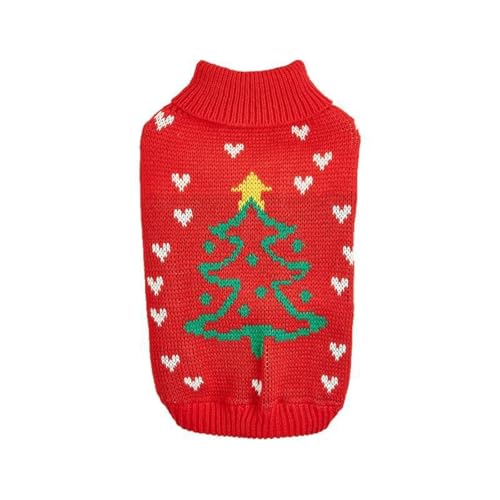 Weihnachtspullover Hund Klein Halloween-Pullover für kleine und mittelgroße Hunde, klassisch, rot, zweibeiniges Weihnachtskostüm für Haustiere (Green-A, XXL) von YWJewly