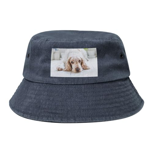 Cocker Spaniel Brauner Spaniel Traurige Hunde Hunde Haustiere, Erwachsene Bucket Hat Sonnenhut Fischerhut Läufermütze Fischerhüte von YWSOTRE