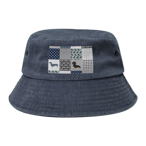 Dackel, Haustier, Hunderasse, Silhouette, Schwarz Tan, Erwachsene Bucket Hat Sonnenhut Fischerhut Läufermütze Fischerhüte von YWSOTRE