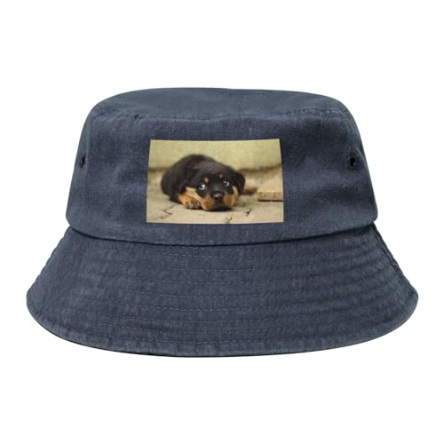 Rottweiler Hunde Süße Hunde Welpen Haustiere Klein, Erwachsene Bucket Hat Sonnenhut Fischerhut Läufermütze Fischerhüte von YWSOTRE