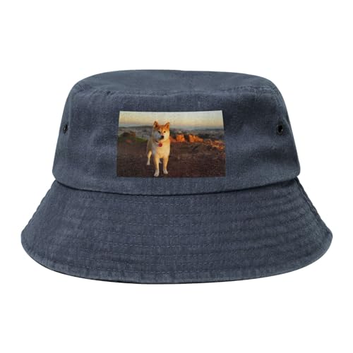 Shiba Inu Haustiere Hunde Sonnenuntergang Bokeh Shiba Inu, Erwachsene Bucket Hat Sonnenhut Fischerhut Läufermütze Fischerhüte von YWSOTRE