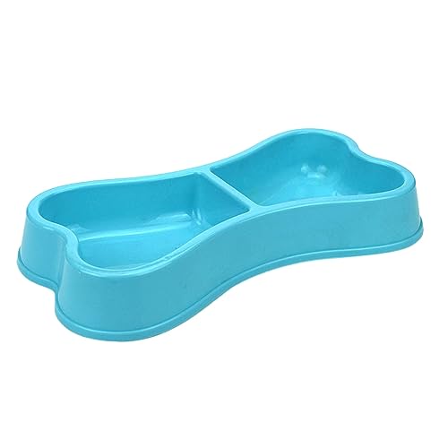 Haustier Doppel Schüssel Rutsch Hund Welpen Katze Futter Feeder Wasser Behälter Zufällige Farbe Keramik Salatschüssel (Blue, One Size) von YWSTYllelty