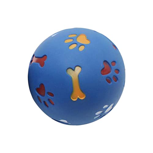Kauspielzeug für Hunde, auslaufender Futterball, Zahnspielzeug für Hunde, Bälle für Hunde, IQ-Puzzle- für Welpen, kleine große Hunde, Zahnreinigung, , Spielen, Training Kleines Rosa (Blue, A) von YWSTYllelty