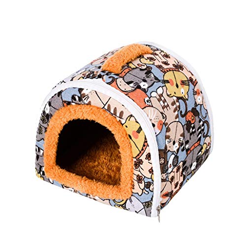 Warme Höhlenhütte Hamsterhöhle Haustier Kleiner Hamster Hamstervogel Winterhöhle Höhle Haustierbett/Hamsterkäfig Ohne Zubehör (Yellow, One Size) von YWSTYllelty