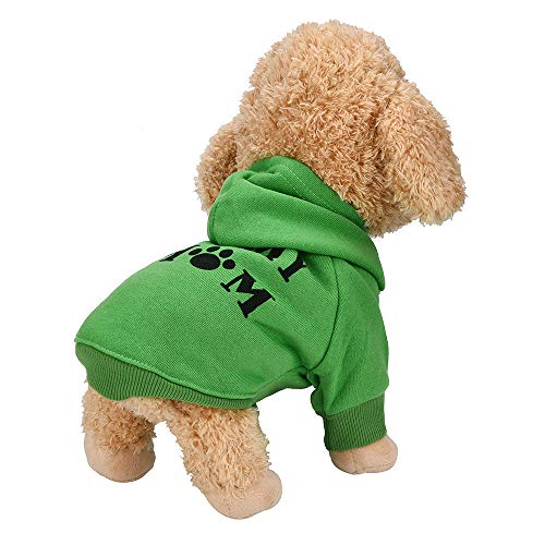 YWSTYllelty Baumwollkleidung Welpe Mode kleine Kostüme Hund T-Shirt Blend Strickpullover Für Große Hunde (Green, M) von YWSTYllelty